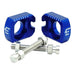 Blue anodized axle clamp set with bolts for electric scooter suspension