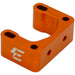 Orange anodized aluminum brake cable clamp with mounting holes