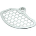 Silver CNC chain guard with honeycomb cutouts and mounting hole
