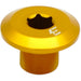 Gold anodized axle nut cap with Torx-style insert for electric bike