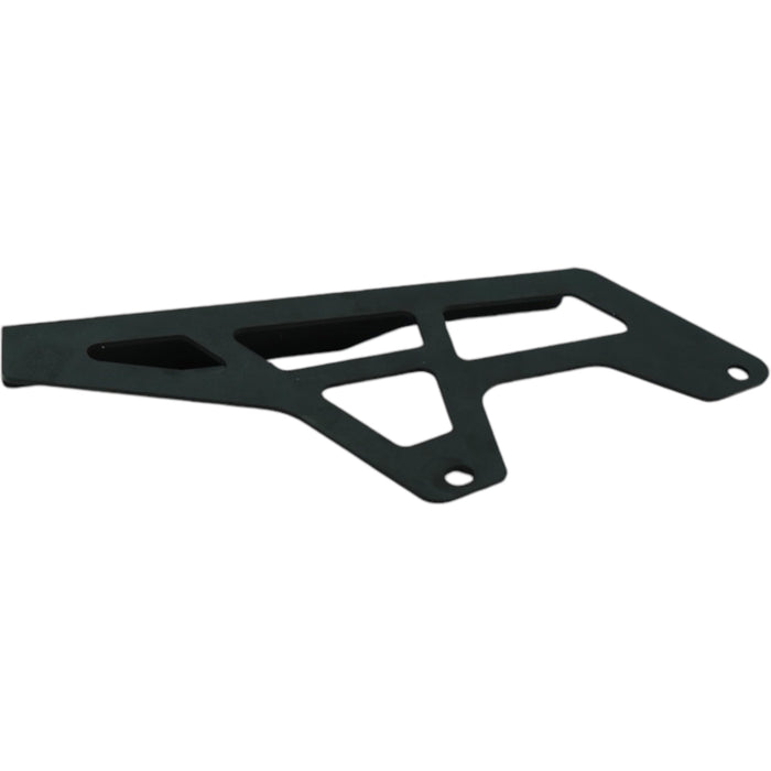 Black CNC chain guard bracket with mounting holes for motorcycle