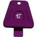 Purple anodized aluminum key or cable clamp plate for electric scooter