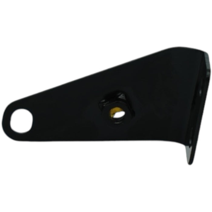 Black steel mounting bracket with single bolt hole for scooter accessory