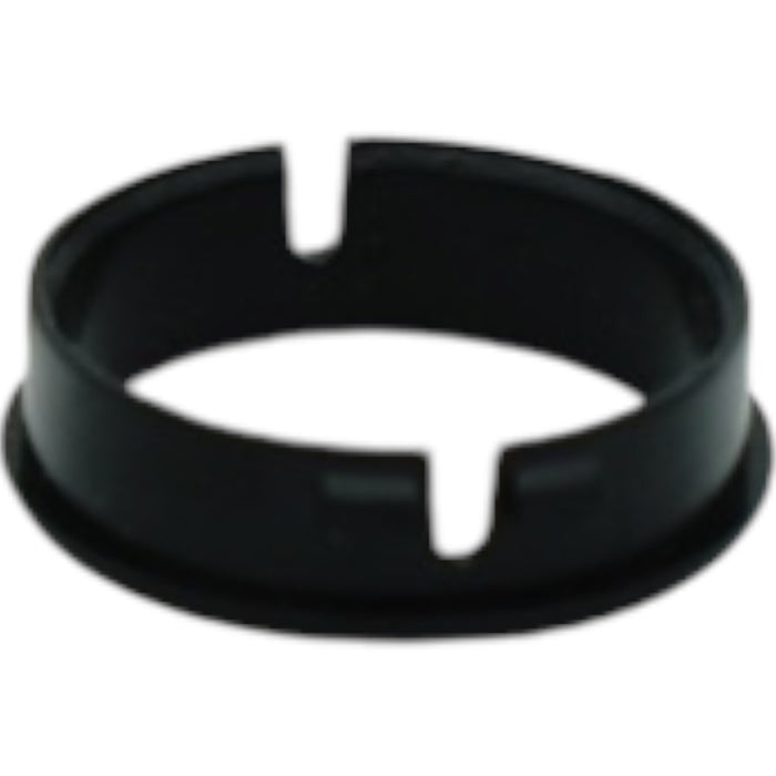 Black plastic spacer ring with two notches for e-bike component mounting