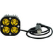 LED motorcycle auxiliary light with yellow lenses and handlebar mount cable
