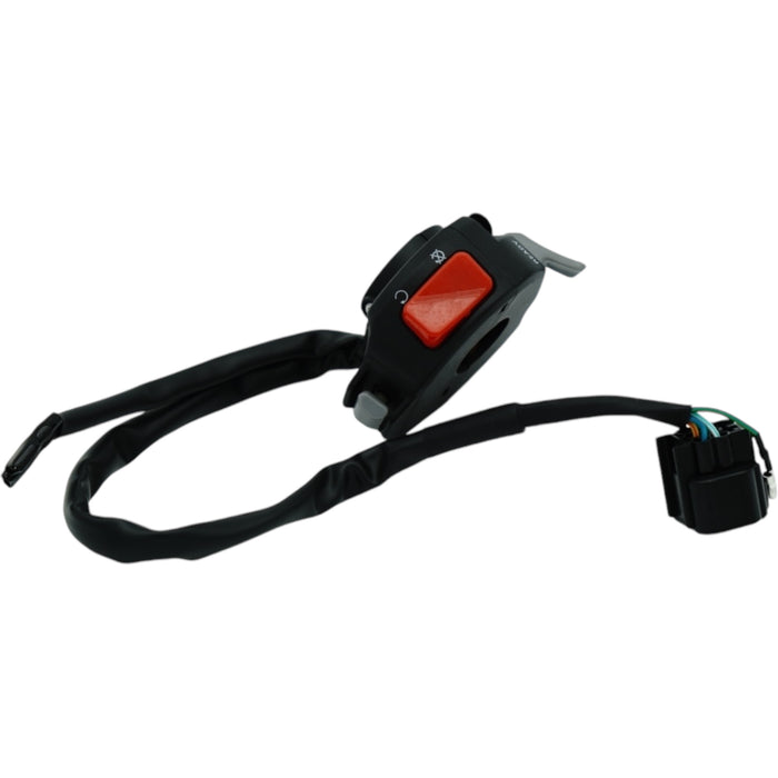 Electric scooter handlebar switch assembly with red kill switch and wiring