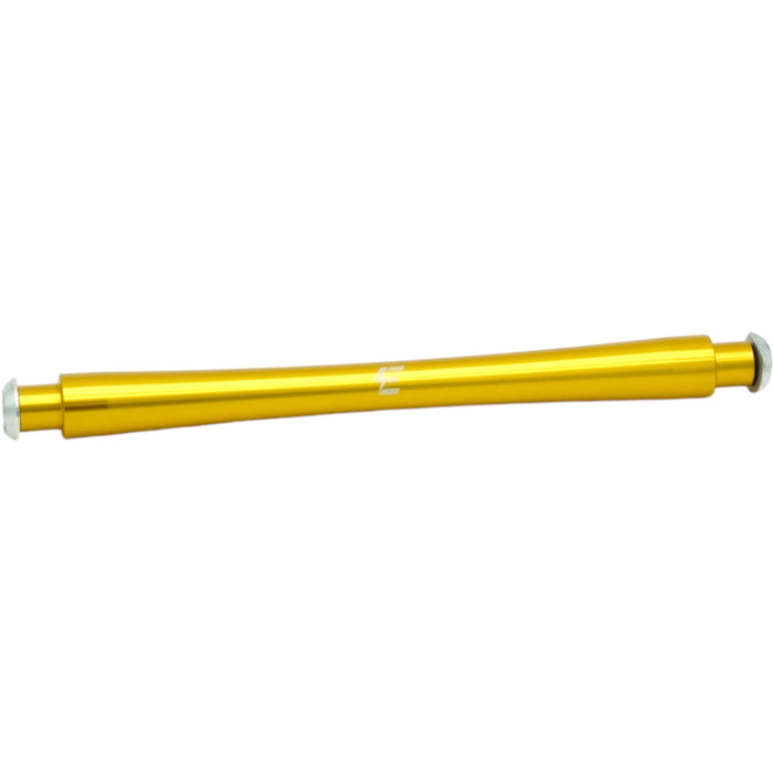 Gold anodized scooter axle pin with end caps, lightweight aluminum