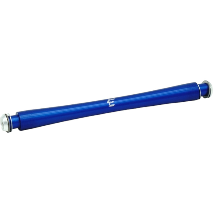Blue anodized axle or spindle rod for e-bike wheel assembly, lightweight