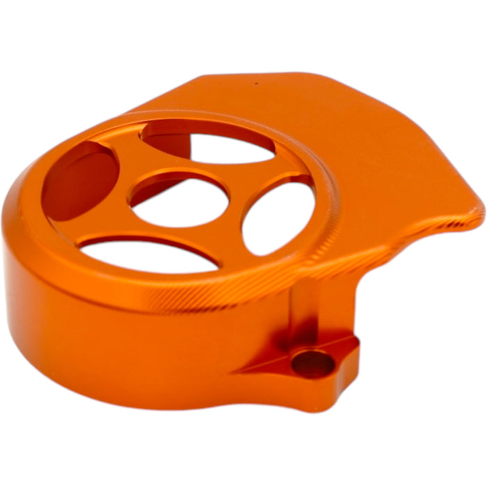 Orange anodized aluminum motor cover guard for electric scooter