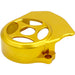 Gold anodized sprocket cover with ventilation holes for dirt bike
