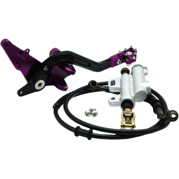 Purple rear brake lever and master cylinder kit with hose for Surron bike