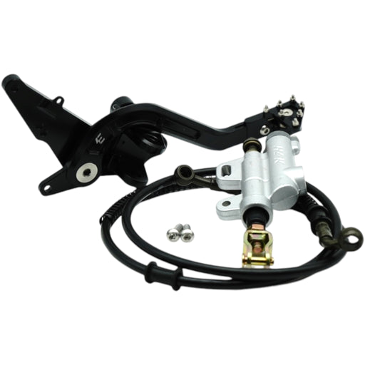 Rear brake pedal, master cylinder and cable kit for electric dirt bike