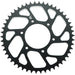 Black motorcycle rear sprocket with 50 teeth, lightweight cutouts