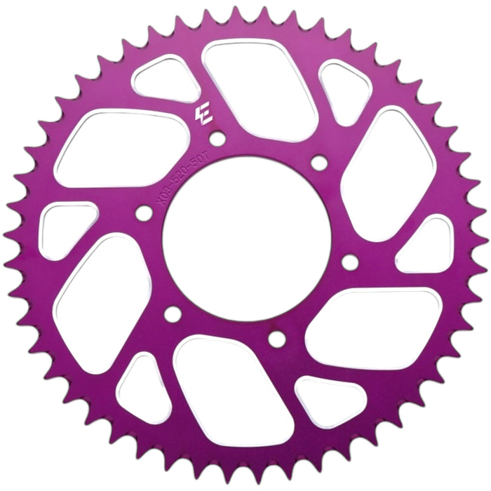 Purple anodized 50T sprocket for Surron electric bike drivetrain