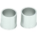 Pair of silver aluminum wheel spacer bushings for scooter or electric bike