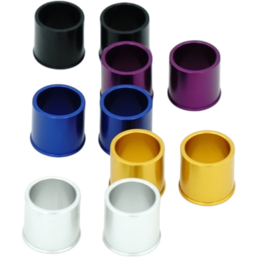 Anodized aluminum spacer bushings kit in assorted colors for motorcycle parts