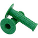 Green textured rubber handlebar grips for BMX and e‑bike, pair