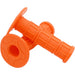 Bright orange textured rubber handlebar grips for BMX and e-bike, pair