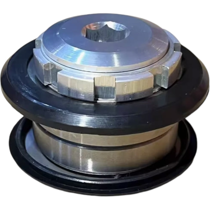 Motorcycle wheel hub bearing assembly with locknut and dust seals