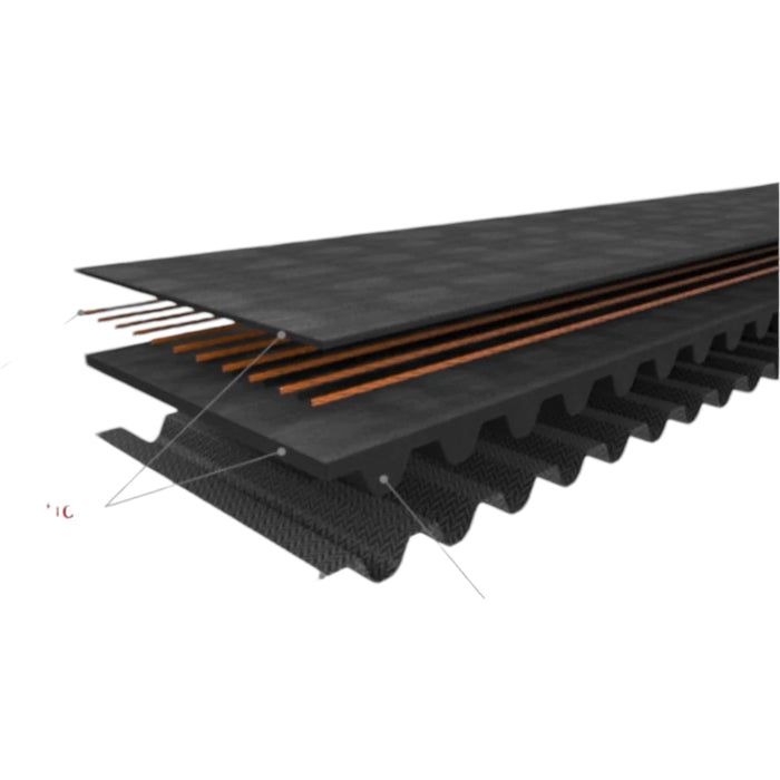 Layered carbon fiber composite with copper conductors cross-section diagram