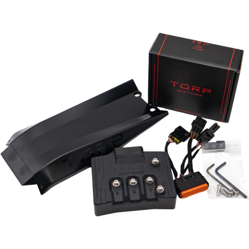 Torp Motors black motorcycle controller kit with wiring harness and mounting plate