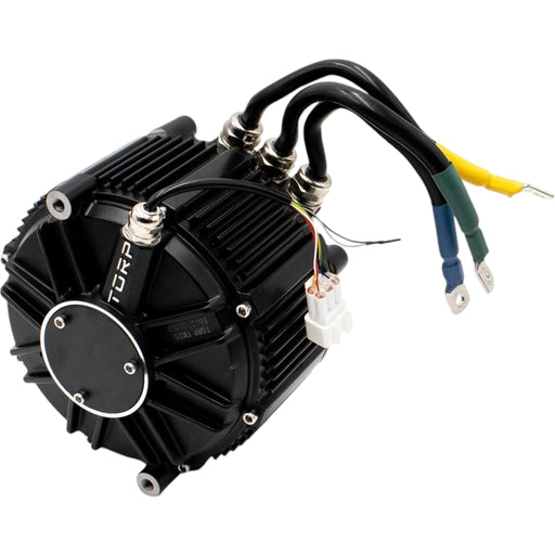 3-phase electric motor for scooter with black housing and color-coded cables