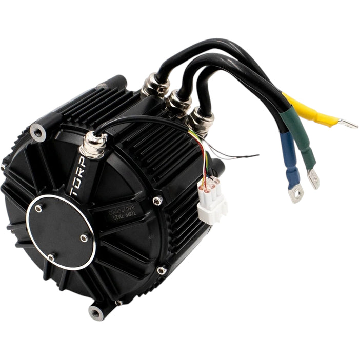 3-phase electric motor for scooter with black housing and color-coded cables