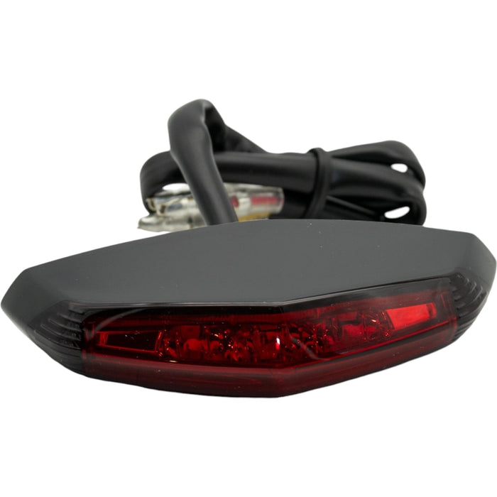 LED motorcycle tail light brake light with red lens and wiring harness