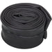 Rolled black inner tube for motorcycle tire replacement, folded compactly