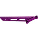 Purple anodized CNC chain guard with cutouts and logo, lightweight design