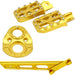 Gold anodized scooter footpeg, chain guard and mounting kit (aluminum)