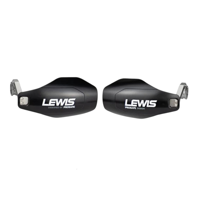 Lewis black motorcycle handguards with aluminum mount brackets