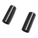 Pair of black cylindrical metal spacers for motorcycle or bicycle components