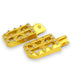 Gold anodized alloy foot pegs with traction pins, pair for e-bike/moped