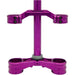 Purple anodized motorcycle triple tree and steering stem assembly
