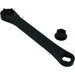 Black multi-function scooter axle and nut wrench with socket adapter