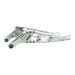 Polished silver motorcycle swingarm with adjustable linkage and bearings