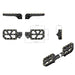 Black wide alloy foot pegs with traction pins and dimensions for e-bike/moped