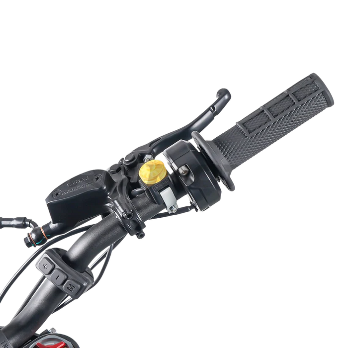 Motorcycle right handlebar throttle grip with brake master cylinder and switch