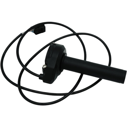 Black twist throttle grip with integrated switch and long cable for e-bike