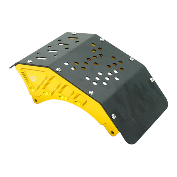 Aluminum skid plate with black cover for electric scooter or e-bike (gold)