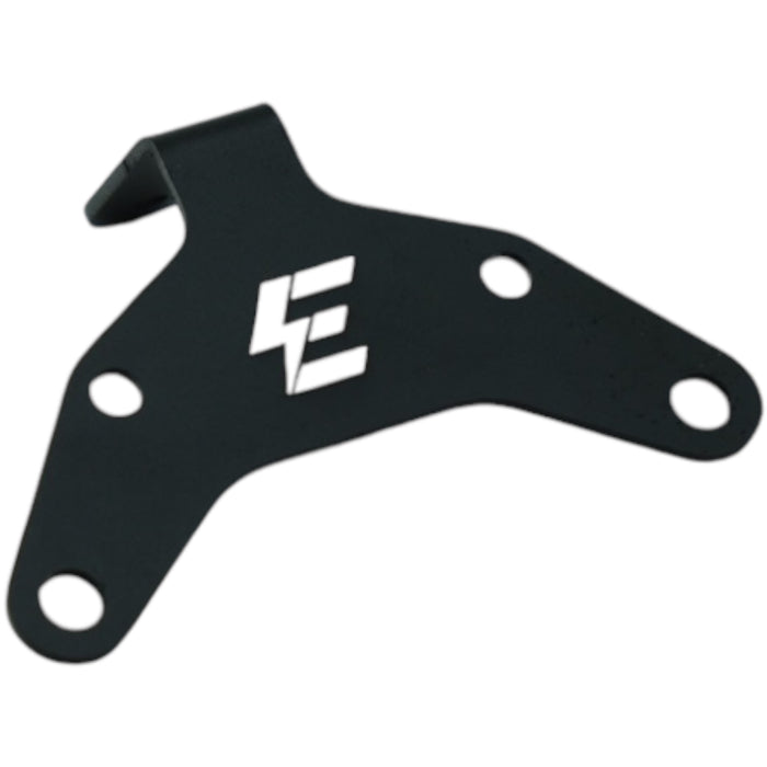 Black anodized mounting bracket with logo for electric dirt bike accessories