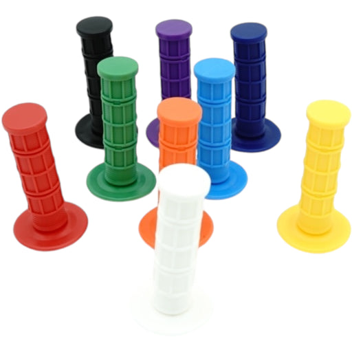 Colorful waffle-pattern motorcycle handlebar grips set, assorted colors