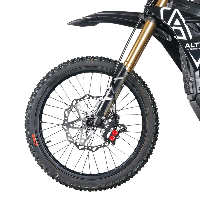 21-Zoll-Vorderrad mit grobstolligem Offroadreifen