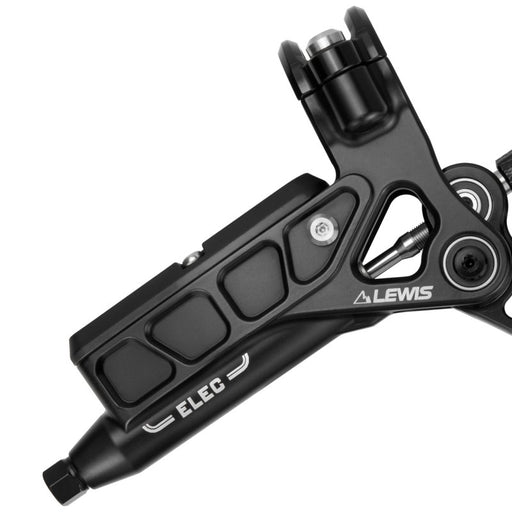 LEWIS Elec black hydraulic brake lever and master cylinder close-up