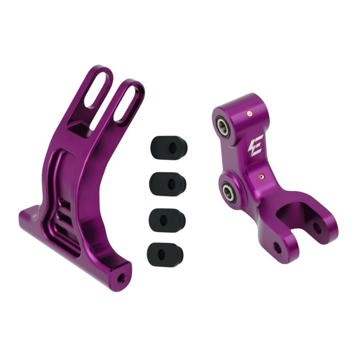 CNC Tuningkit lila fuer E Ride Pro SS – Triangel und Umlenkung
