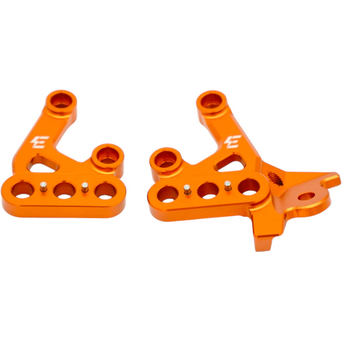 Orange CNC-Fußrastenhalterung für Surron & E-Ride Pro – eloxiert und verstärkt
