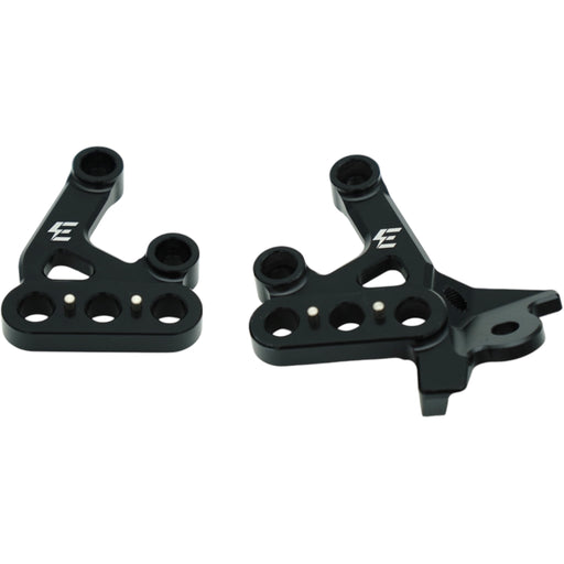 Schwarze CNC-Fußrastenhalterung aus 6061 Aluminium für Surron, E-Ride & 79Bike
