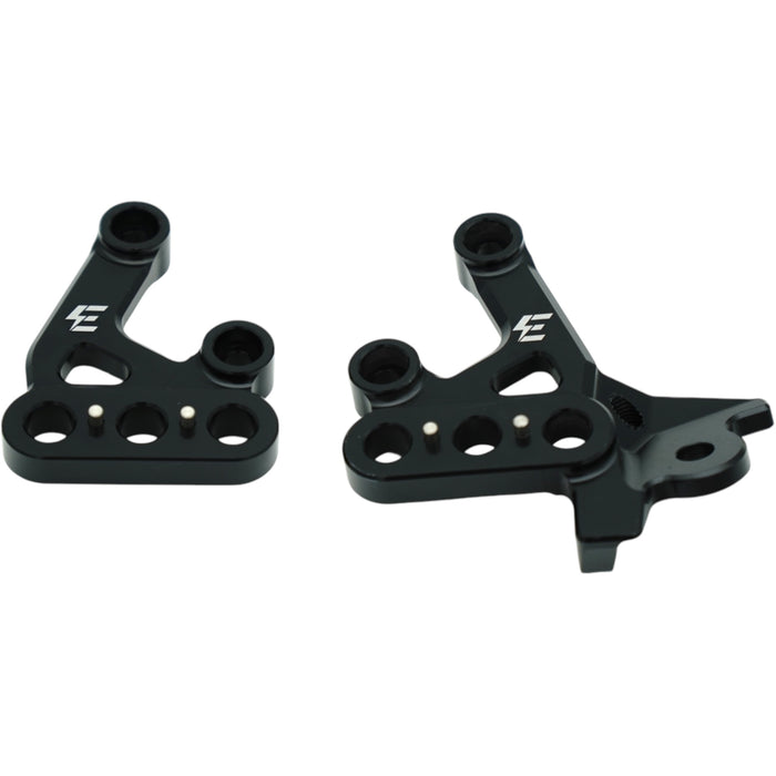 Schwarze CNC-Fußrastenhalterung aus 6061 Aluminium für Surron, E-Ride & 79Bike
