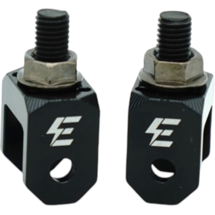 Schwarzer CNC-Fußrastenhalter V2 aus 7075-T6 Alu für Surron & E-Ride
